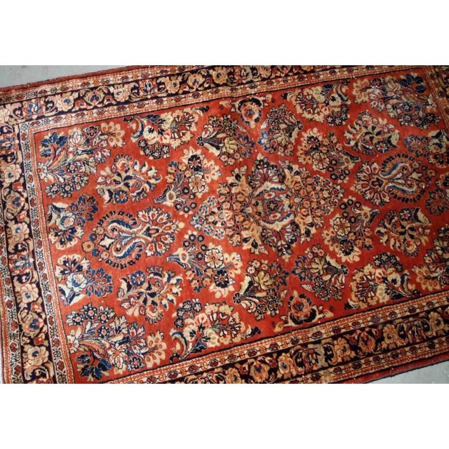 1920s 1920s Antique Handmade Persian Sarouk Rug For Sale - Image 5 of 7