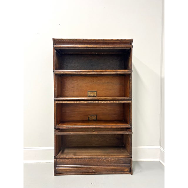 Globe Wernicke Grade 299 Early 20th Century Quartersawn Tiger Oak Four