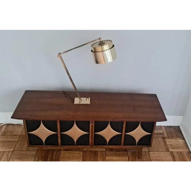 Italian brass table - desk lamp, sign on the base as shown on the photos. Pivoting neck of the lamp It will change the...