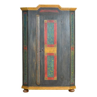 Hand Painted Pine Wedding Wardrobe, 1782 For Sale