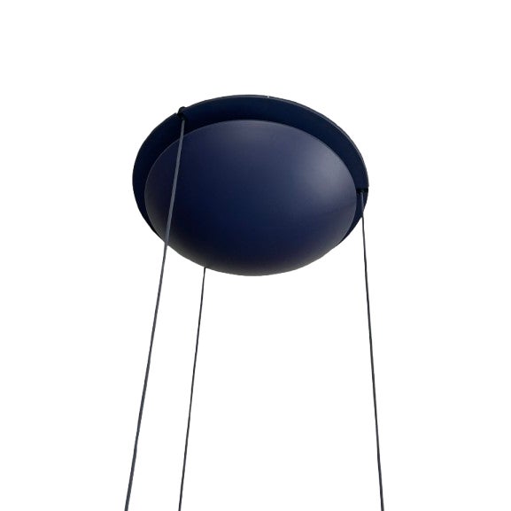 Perry King 1993 Aurora Blue Pendant Lights by Perry King & Santiago Miranda for Arteluce - a Pair For Sale - Image 4 of 6