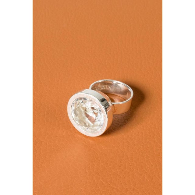Mid-Century Modern Mid-Century Silver and Rock Crystal Ring by Elis Kauppi, 1964 For Sale - Image 3 of 8