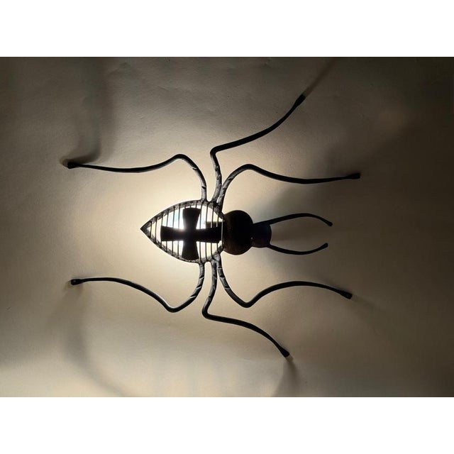 Hand-Forged Cross Spider Wall Lamp, 1960s For Sale - Image 4 of 17