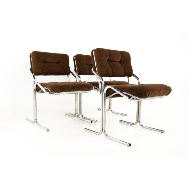 Jerry Johnson Mid Century Chrome Dining Chairs Set of 3 Chairish