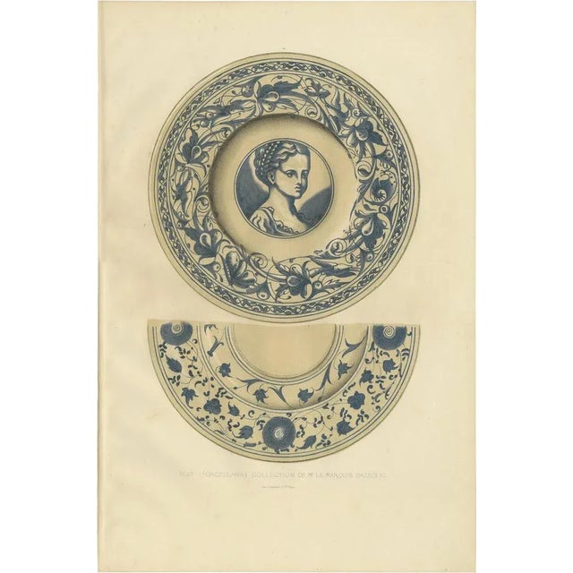 Mid 19th Century Delange, Porcelain Plate of Mr. Le Marquis Dazeglio, 1869, Paper For Sale - Image 5 of 5