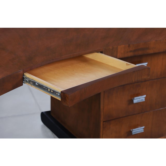Brown Mid-Century Modern Sculptural Biomorphic Walnut Executive Desk For Sale - Image 8 of 14