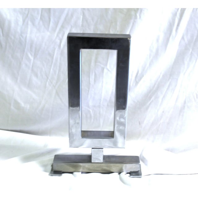 1990s Art Deco Style Andiron in Nickel,Single One For Sale - Image 9 of 9