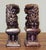 A beautifully carved vintage pair of wooden Chinese guardian lions, traditionally known as Foo Dogs or Shishi. Each lion...