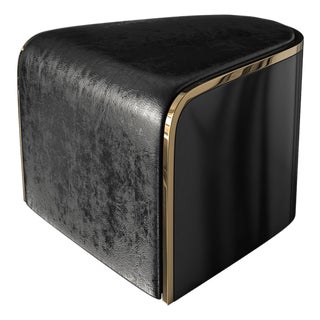 "Savini" Chair With Stainless Steel and Bronze Details, Handcrafted For Sale