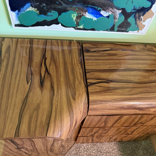 Paint 1980s Modular Lacquer Laminate Waterfall Postmodern Full Bedroom Suite For Sale - Image 7 of 11