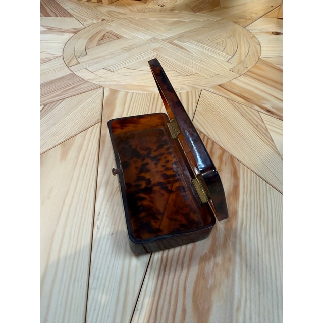 Faux Tortoiseshell Lucite Rectangular Box For Sale - Image 4 of 6