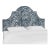 King Halsted Headboard in Washed Zebra Blue Oga For Sale