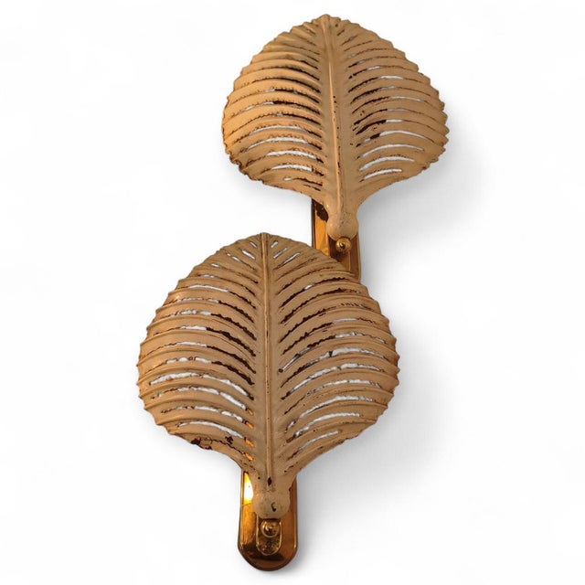 Mid-Century Modern Leaf Wall Sconces by Hans Kögl, 1970s, Set of 2 For Sale - Image 3 of 6