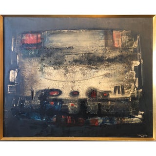 Ivan Freitas, Brazilian Modernist Abstract Oil Painting Latin American Expressionist Concreta, c.1960 For Sale