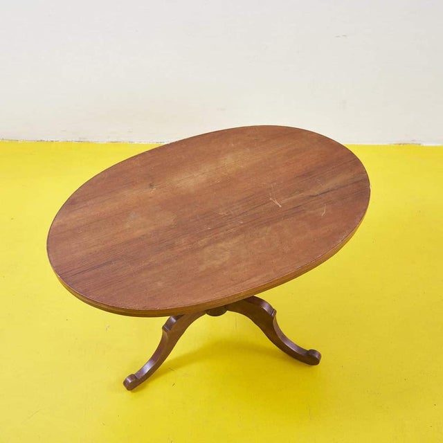Oval Wood Coffee Table For Sale - Image 4 of 6