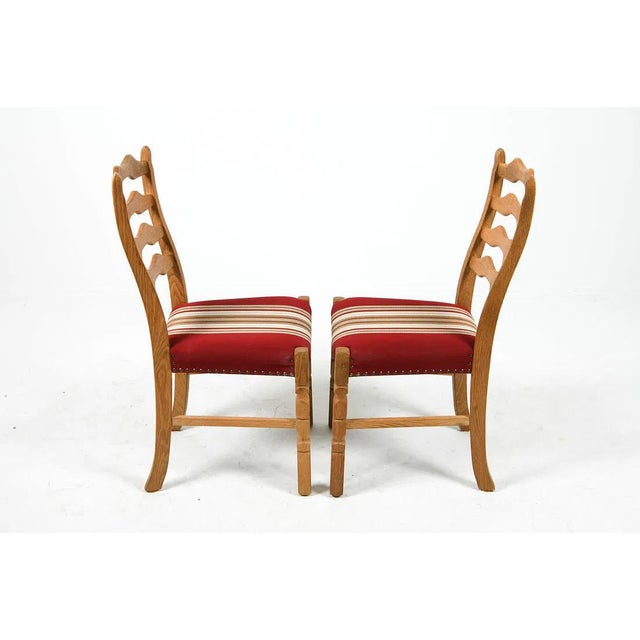 Red Set of 4 Danish Mid Century Dining Chairs For Sale - Image 8 of 14