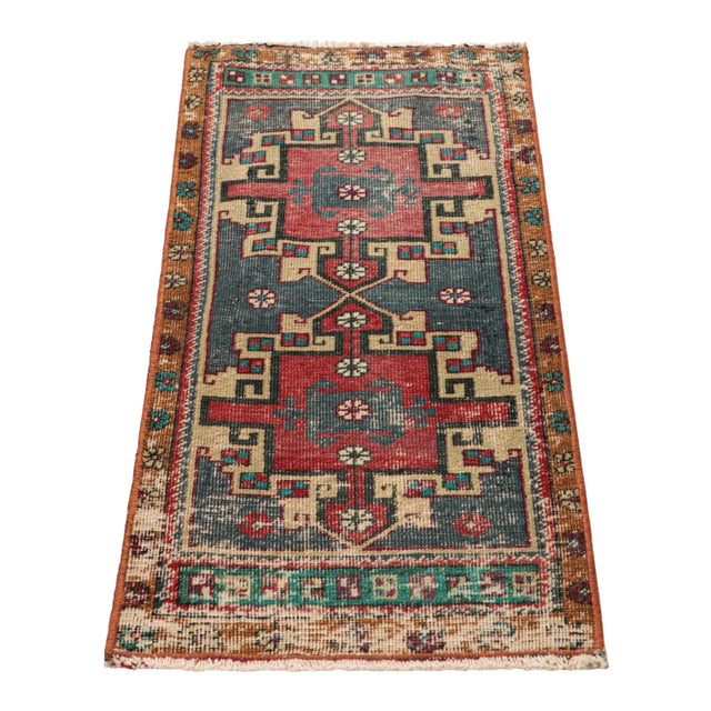 1950s Vintage Oushak Rug With Polychromatic Geometric Medallions, From Rug & Kilim For Sale - Image 5 of 7