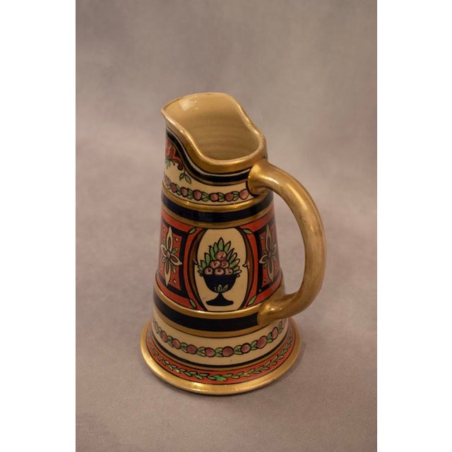 Polychrome and Gilt Glazed Earthenware Ewer, 1890s For Sale - Image 5 of 12