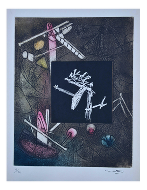 Roberto Matta, The Voices, 1964, Aquatint Etching