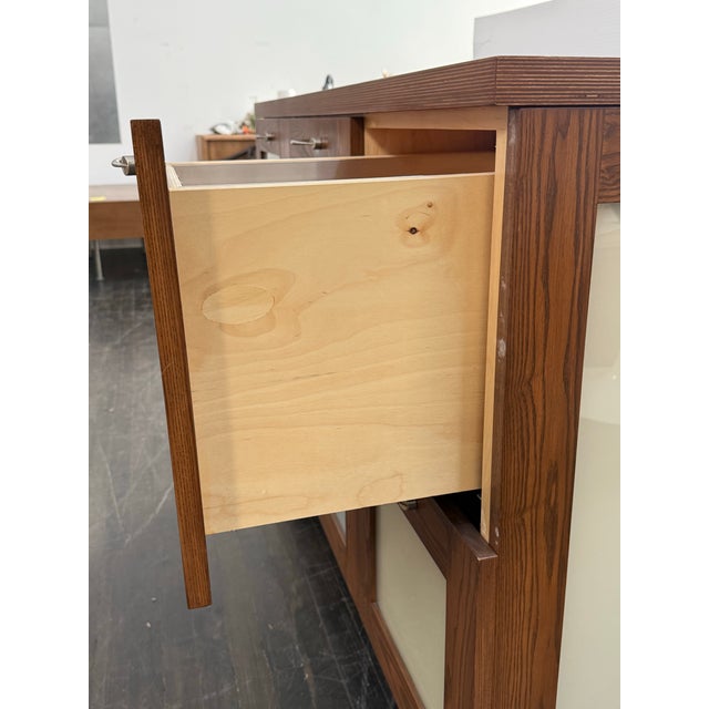 Bespoke Opaque Glass Filing Cabinet/Sideboard For Sale - Image 11 of 12
