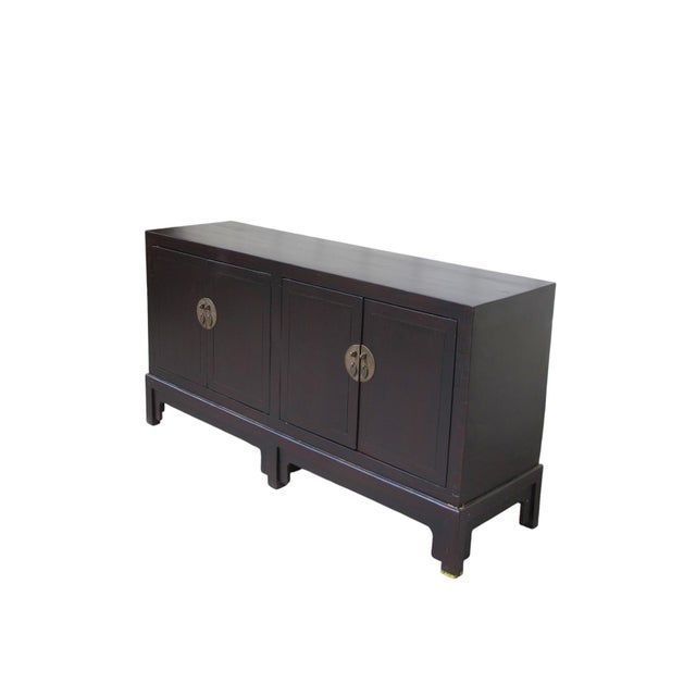 Chinese Early 20th Century Chinese Lacquered 4 Door Sideboard For Sale - Image 3 of 7