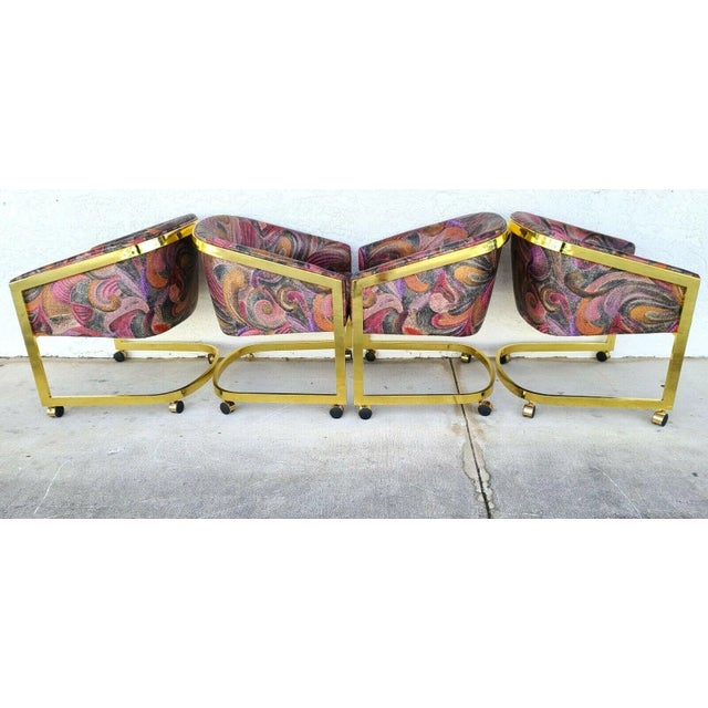 Milo Baughman for Design Institute of America Rolling Gaming Dining Club Chairs-Set of 4 For Sale In Miami - Image 6 of 13