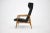 Black Oak & Bouclé Upholstery Wing Chair, Czechoslovakia, 1960s For Sale - Image 8 of 11