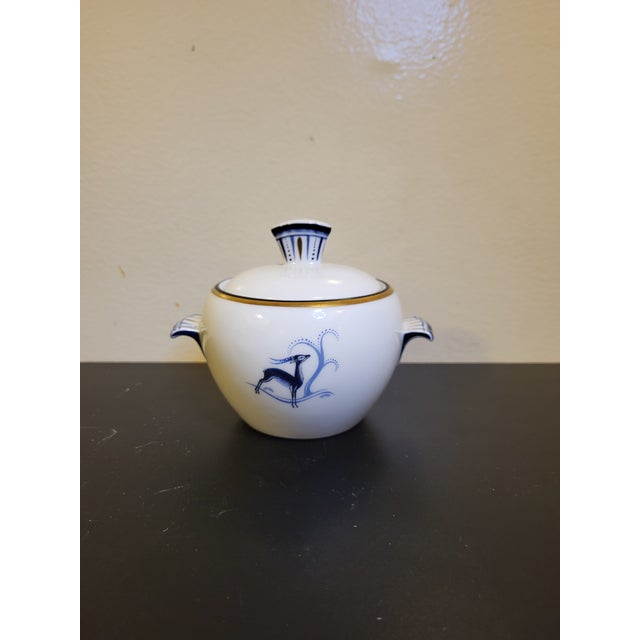 Vintage 1930’s ALP Lidkoping Porcelain sugar bowl designed by Swedish artist Einar Forseth (1892-1988). The striking...