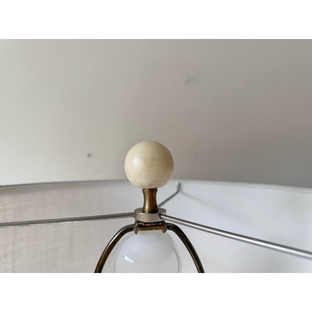 Metal 1960s Italian Pottery Floral Embossed Lamp For Sale - Image 7 of 11