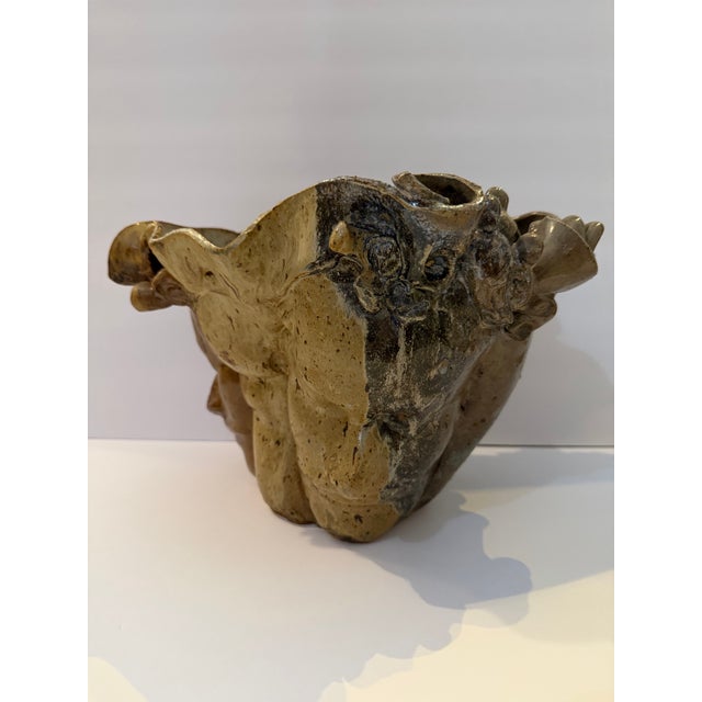Vintage Studio Pottery Sculptural Face Vessel For Sale In Miami - Image 6 of 8