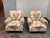 Design Plus Gallery presents a Pair of Custom Design Lounge Chairs by unknown brand. Upholstered in a classic floral...