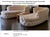 Mid-Century Modern Pair of Vintage Tufted Curved Settees | Blush Pink Damask Chesterfield-Style Loveseats, Newly Reupholstered For Sale - Image 3 of 4