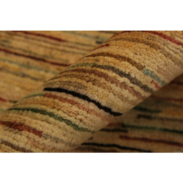 Textile 1990s Boho Chic Gabbeh Beige/Rust Wool Rug - 3'10" X 5'9" For Sale - Image 7 of 9
