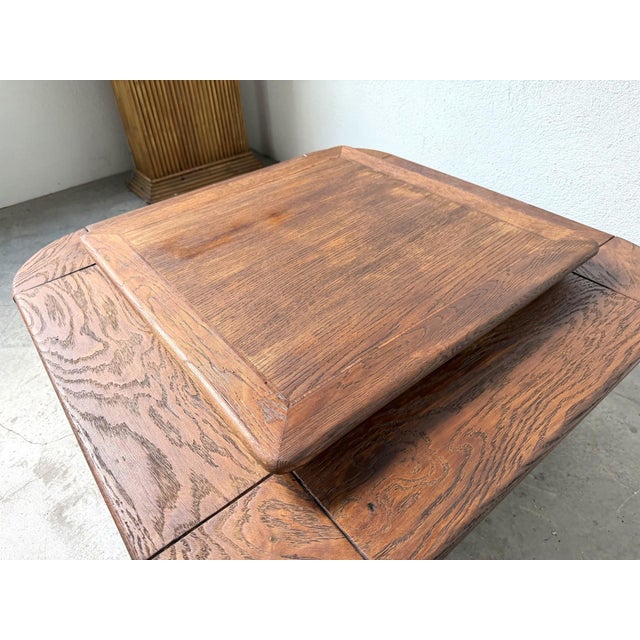 Double-Tiered Oak Coffee Table, 1970s For Sale - Image 9 of 18