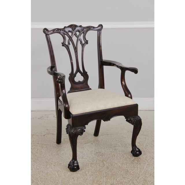 Chippendale Set of 6 Stickley Mahogany Chippendale Dining Chairs For Sale - Image 3 of 18