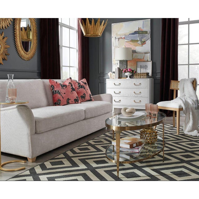 Kenneth Ludwig Chicago Brando Gold 2 Tier Oval Coffee Table For Sale - Image 4 of 6