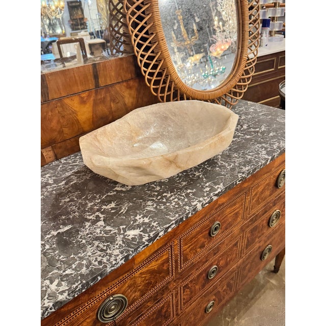 Gemstone Large South American Rock Crystal Bowl For Sale - Image 7 of 8