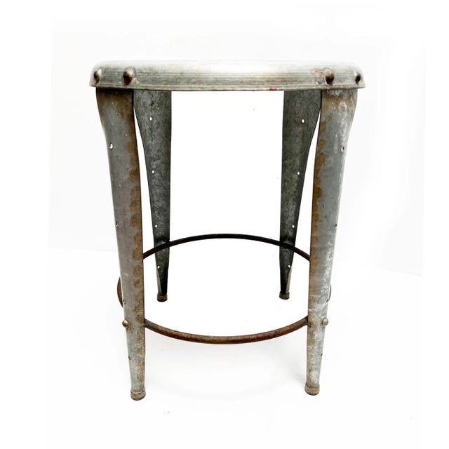 Mid-Century Modern Mid-Century Modern Industrial Metal Stool For Sale - Image 3 of 4