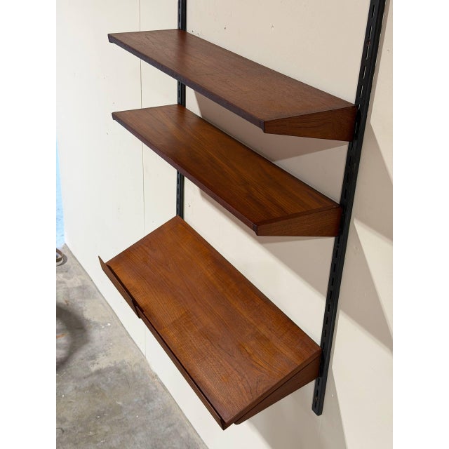Teak Wall Unit With 3 Shelves Danish Mid-Century Modern For Sale - Image 11 of 14