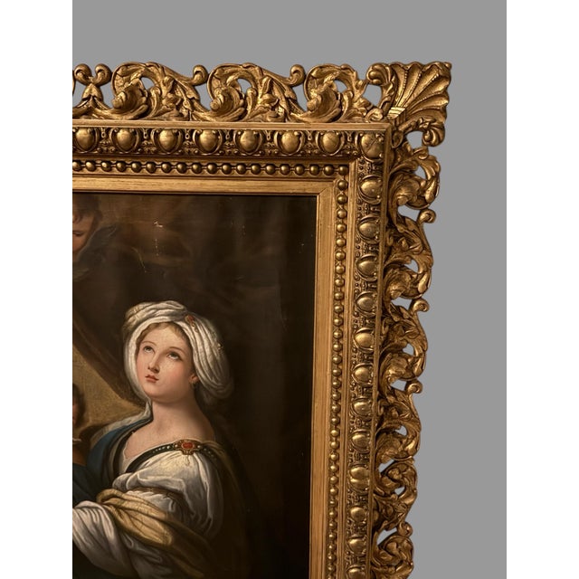 Victorian Antique Gilt Framed Old Masters Oil Painting on Canvas Saint Cecilia For Sale - Image 3 of 10