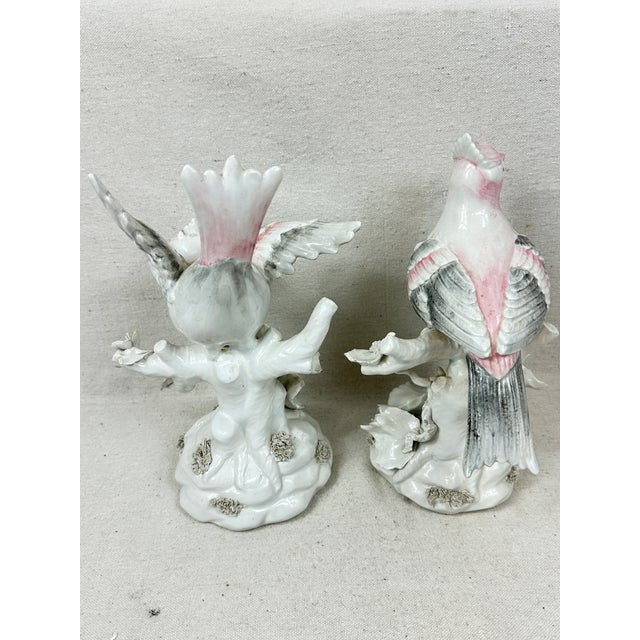 Vintage Pair of Ceramic Bird Figurines For Sale - Image 9 of 11