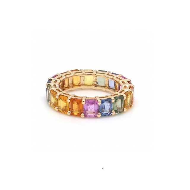 Natural 8.13cts rainbow sapphire ring 14k gold For Sale - Image 17 of 18