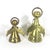 Mid 20th Century Set of 2 Vintage Brass Angel Candle Holders For Sale - Image 5 of 9