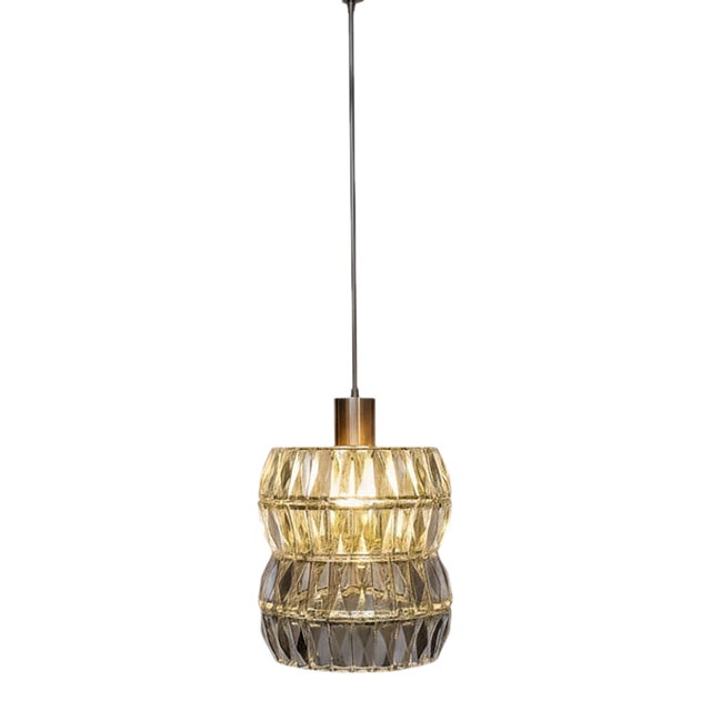 1950s Faceted Crystal Pendant Attributed to Bakalowits & Söhne For Sale