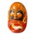 Hand Carved Japanese Daruma Doll Wood 7” Bodhidharma Red Figure For Sale