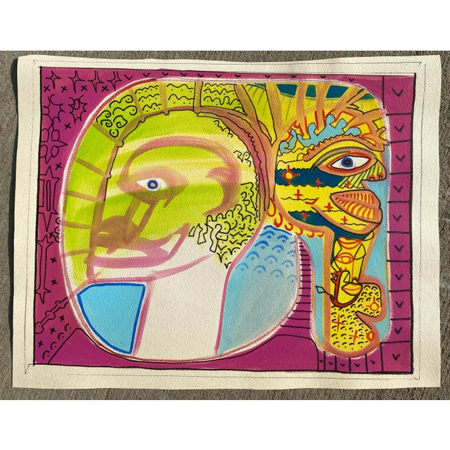 Painting on heavy paper from the estate of Atlanta self taught artist Laurence Stuart Connatser (1938-1996). Connatser was...