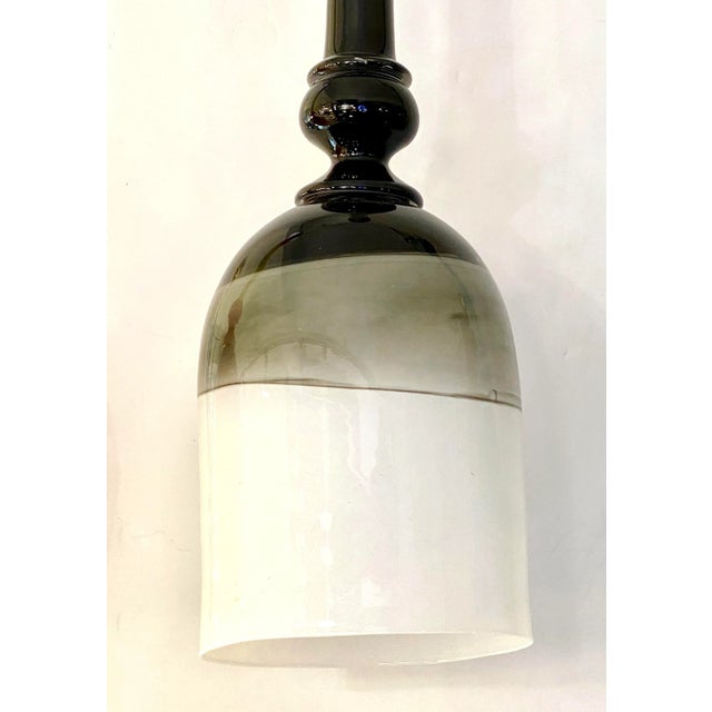 Contemporary Bespoke Italian Organic Black White Grey Murano Glass Pendant Light For Sale In New York - Image 6 of 9