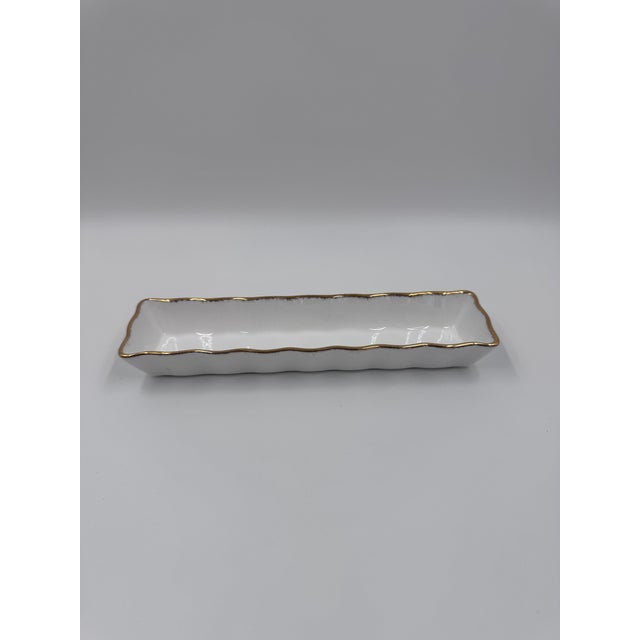 Royal Albert Mid 20th Century Royal Albert Bone China Gold Rim Sandwich & Tidbit Serving Set – 4 Pieces For Sale - Image 4 of 8