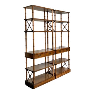 Vintage Boho Brandt Campaign Etagere - A Pair For Sale