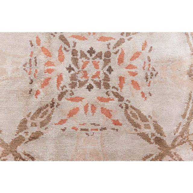 Early 21st Century Modern Tibetan Silk Rug – “Cinnamon Lattice” Design by Doris Leslie Blau For Sale - Image 5 of 9